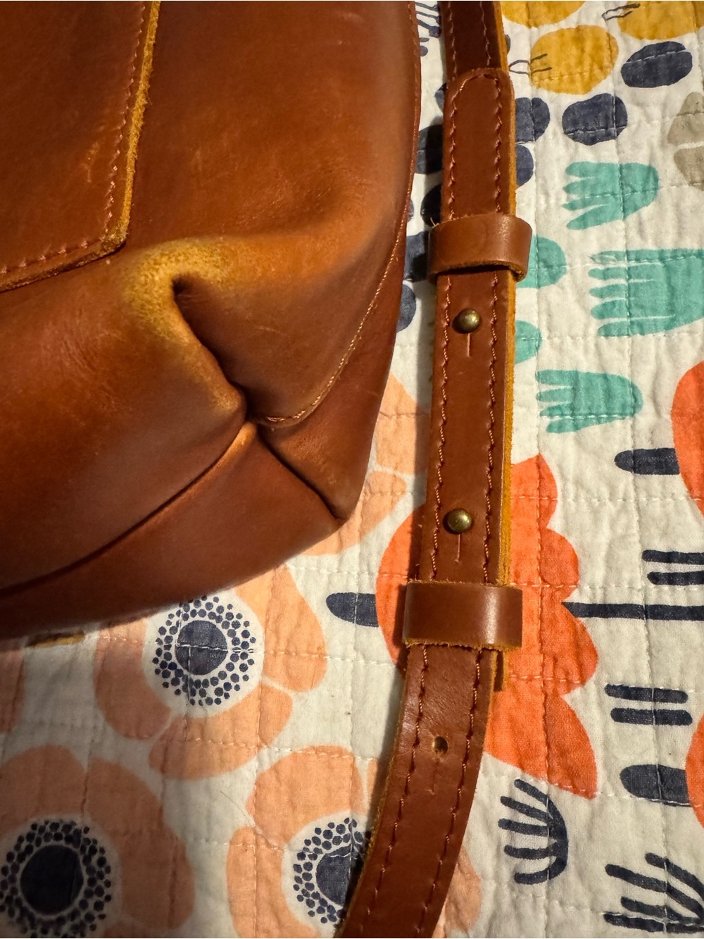 Portland Leather Brown Crossbody Tote - Picture 13 of 13